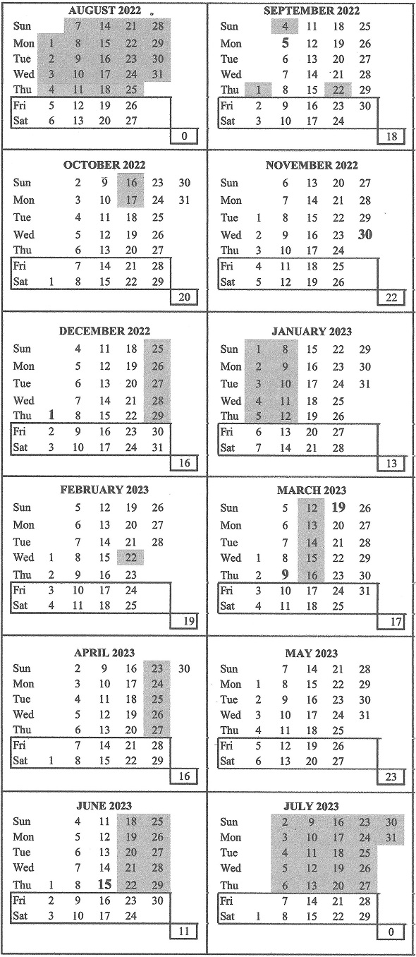 Calendar Little Angels Montessori Preschool Riyadh